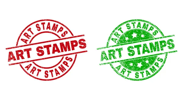 ART STAMPS Runda frimärken med distanskonsistens — Stock vektor