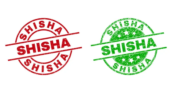 Sellos de sello redondos SHISHA usando textura sucia — Vector de stock
