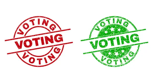 VOTING Round Watermarks with Rubber Texture — Stock Vector