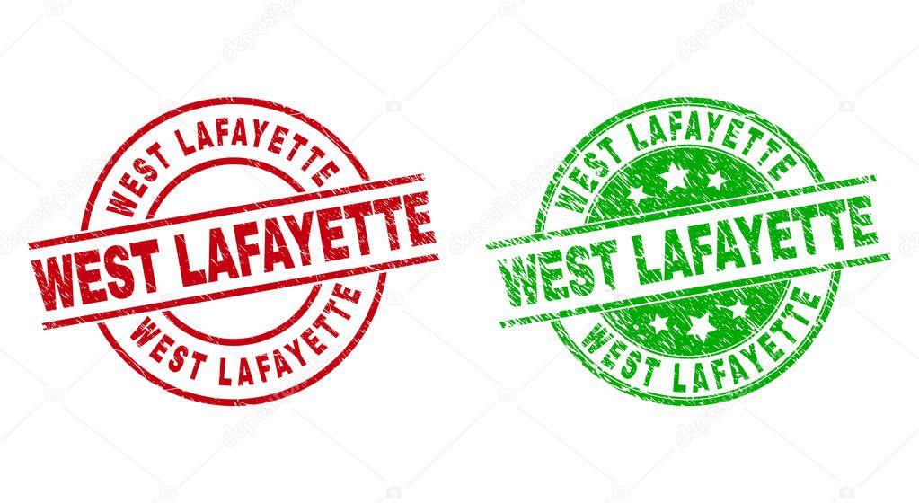 WEST LAFAYETTE Round Stamps with Scratched Surface