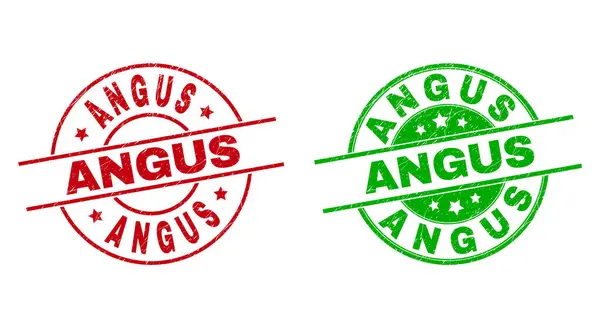 Insignes ronds ANGUS utilisant une texture impure — Image vectorielle