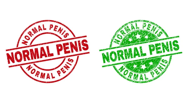 NORMAL PENIS Round Stamp Seals Using Corroded Style — Stockvector