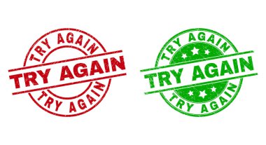 Grunge Dokusunu Kullanarak Yeniden Yuvarlak Mühürleri Dene