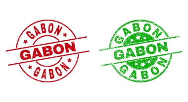 Grunge Dokusunu Kullanarak GABON Yuvarlak Filigranı