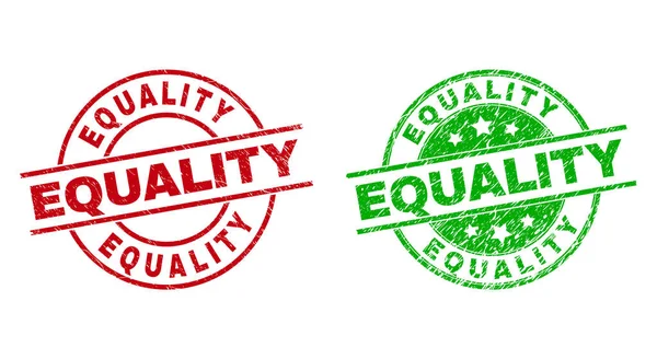 Selos redondos do selo da igualdade com superfície corroída — Vetor de Stock