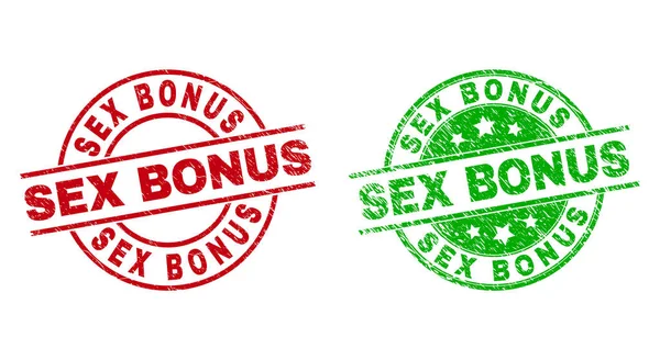 SEX BONUS Round Watermarks Using Distress Style — 图库矢量图片