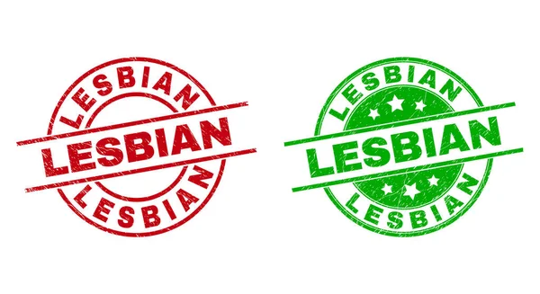 LESBIAN Round Stamp Seals Using Grunged Surface — Stock Vector