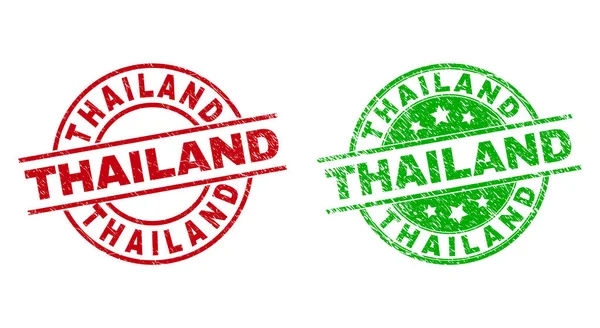 TAILÂNDIA Selos redondos com estilo corroído —  Vetores de Stock