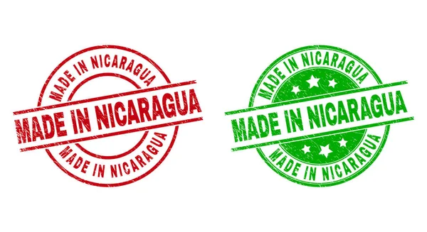 MADE IN NICARAGUA Distintivi rotondi con stile impuro — Vettoriale Stock