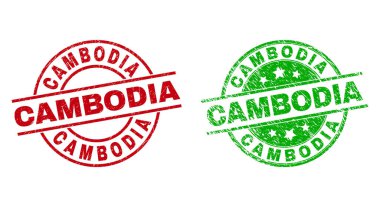 CAMBODIA Yuvarlak Mühür Mührü Kirli Doku Kullanımı