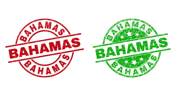 BAHAMAS Round Watermarks with Scratched Style — Stock Vector