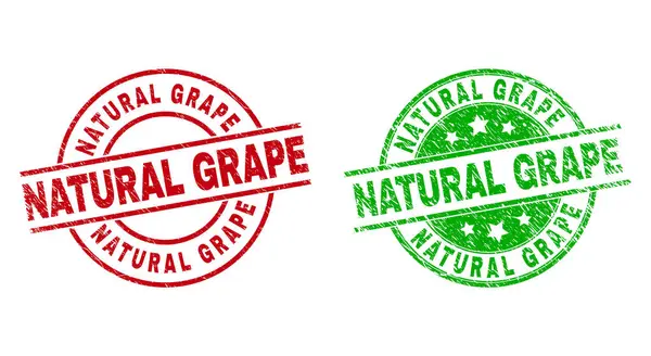 NATUURLIJKE GRAPE Ronde Stempels met Rubber Oppervlak — Stockvector