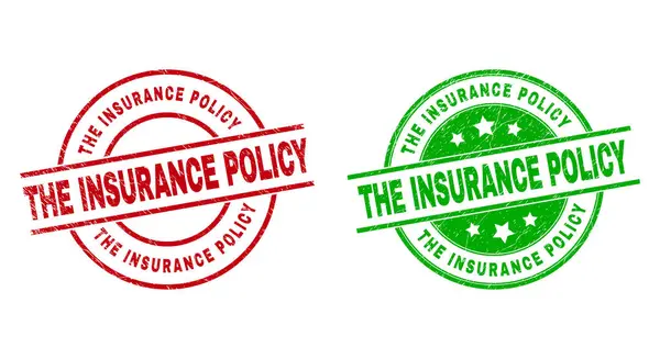 INSURANCE POLİS Yuvarlak Filigranı Grunge Biçimini Kullanıyor — Stok Vektör