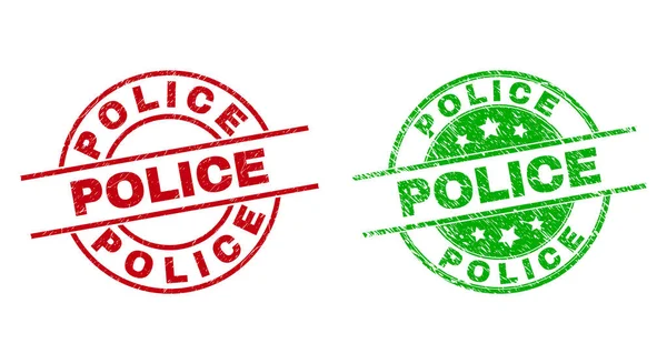 Emblemas redondos de POLÍCIA com estilo impuro — Vetor de Stock