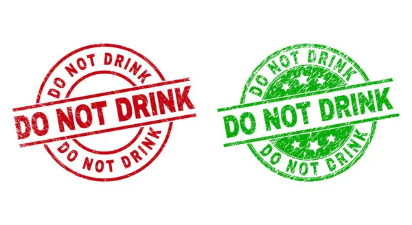 DO NOT DRINK Round Watermarks Using Distress Style — Stock Vector