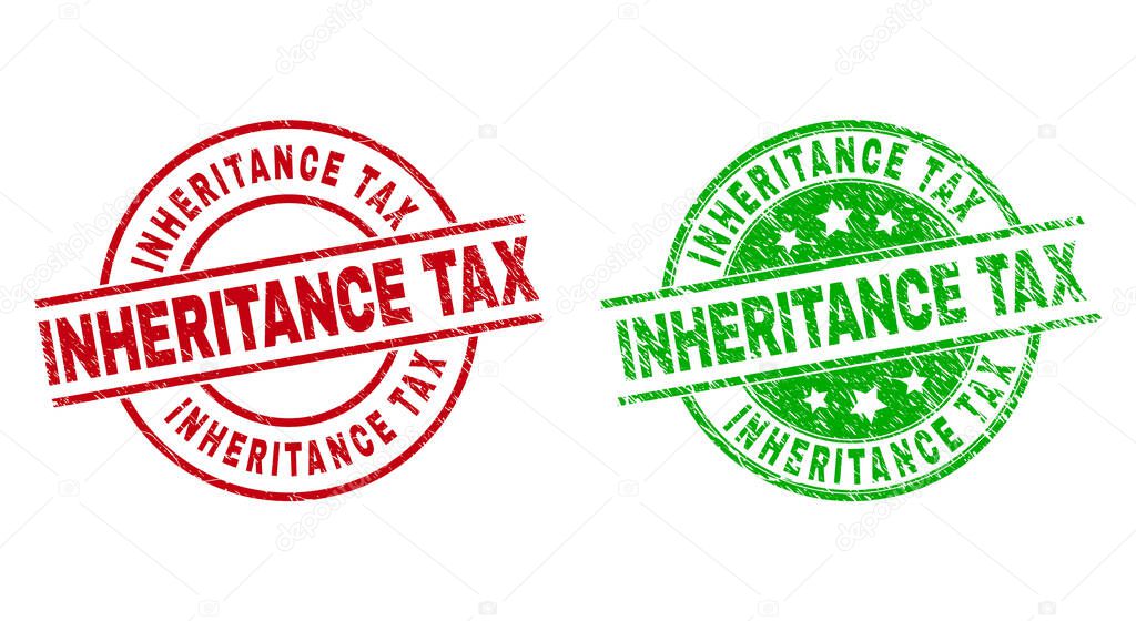 INHERITANCE TAX Round Stamps with Corroded Surface