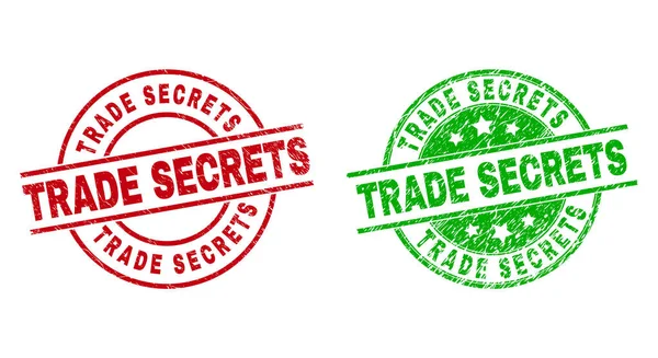 TRADE SECRETS Runde Abzeichen mit Grunged Style — Stockvektor