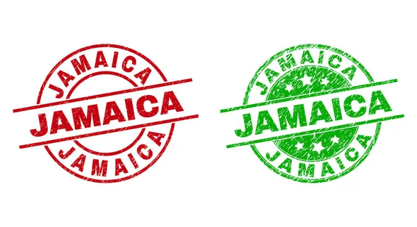 JAMAICA runda tätningar med korroderad textur — Stock vektor