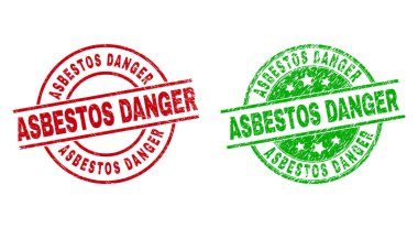 ASBESTOS DANGER Yuvarlak Pullar Aşınmış Biçim Kullanılıyor