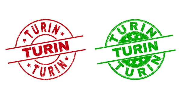 Σφραγίδες γύρου TURIN με ακάθαρτη επιφάνεια — Διανυσματικό Αρχείο