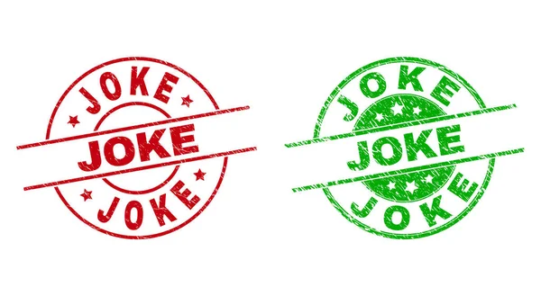 Круглые марки JOKE с проблемной поверхностью — стоковый вектор
