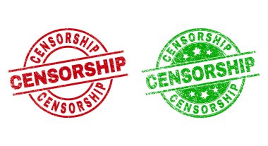 Grunge Biçimli CENSORGeIP Yuvarlak Mühürleri