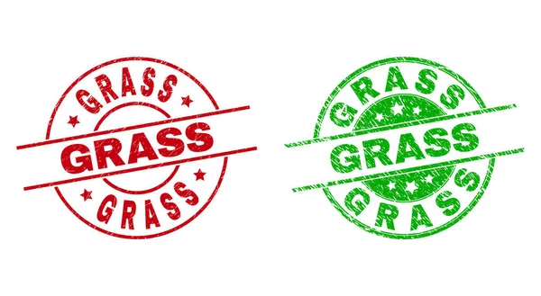 Uszczelki okrągłe GRASS ze skorodowaną powierzchnią — Wektor stockowy