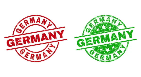 ALEMANIA Insignias redondas usando textura sucia — Archivo Imágenes Vectoriales