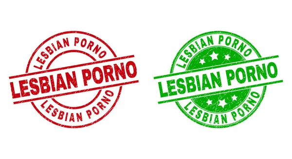 LESBIAN PORNO kerek vízjelek Grunged stílus — Stock Vector