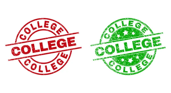 COLLEGE kerek pecsét Grunged stílust használva — Stock Vector