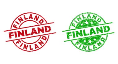 Çizik Biçimini Kullanarak FINLAND Yuvarlak Rozetleri