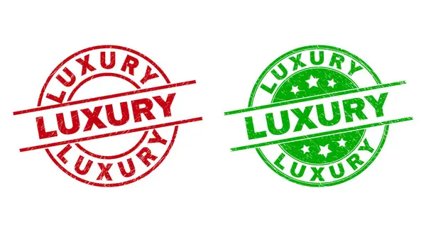 LUXURY Guarnizioni rotonde utilizzando texture corrotta — Vettoriale Stock