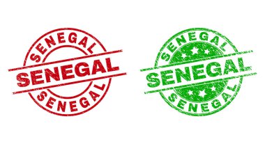 SENEGAL Yuvarlak Rozetleri Grunge yüzeyini kullanıyor