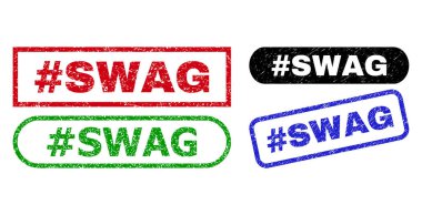 hashtag SWAG Dikdörtgen Damgaları Grunged Doku Kullanılıyor