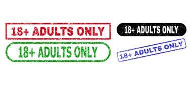 18 + ADULT Sadece Dikdörtgen Filigranı Çizik Biçimli