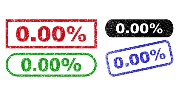 0.00 Procento obdélníkové pečetě s korodovaným stylem — Stockový vektor