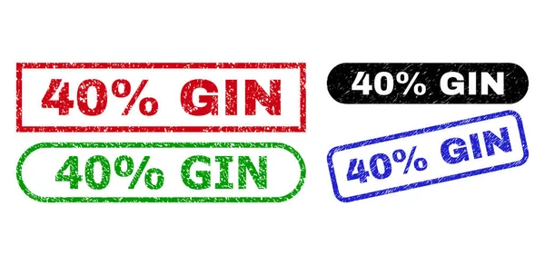 40% GIN прямоугольные печати штампов с использованием коррозионного стиля — стоковый вектор