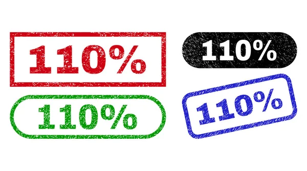 110 Percent Rectangle Stamps with Rubber Surface — Stock Vector