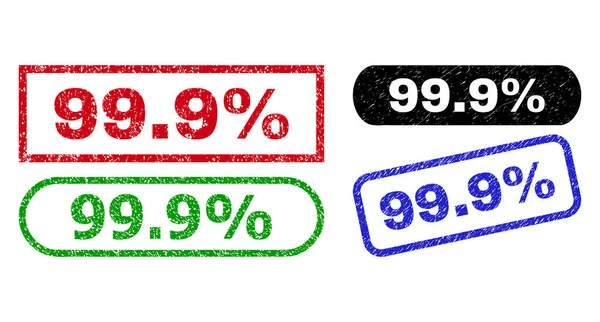 99,9% retângulo carimbos com estilo de angústia —  Vetores de Stock