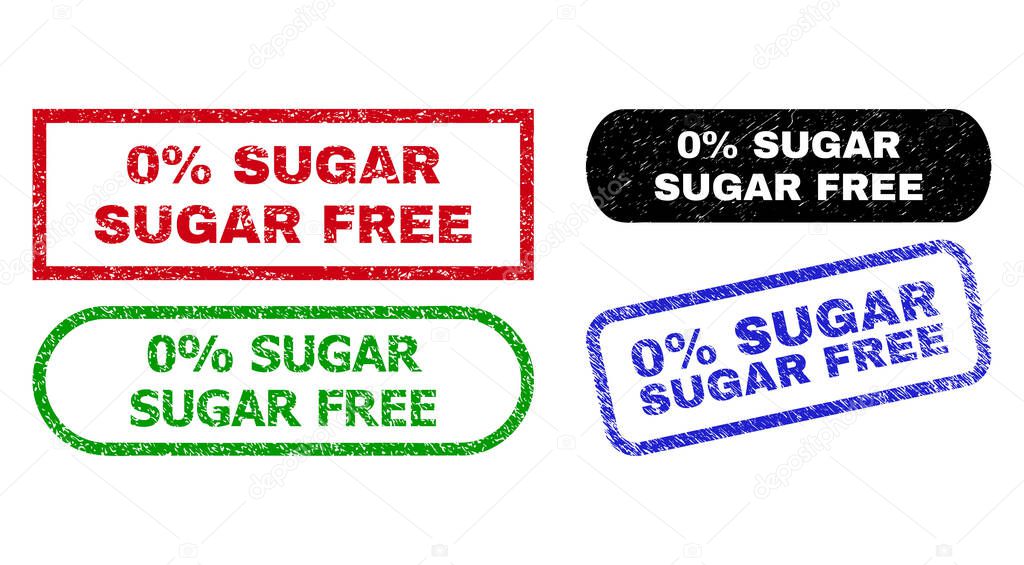 0 Percent SUGAR FREE Rectangle Watermarks with Unclean Texture