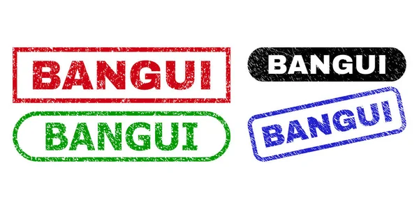 Ορθογώνιες σφραγίδες BANGUI με χρήση διαβρωμένου στυλ — Διανυσματικό Αρχείο