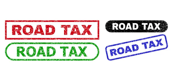 Selos de selo de retângulo ROAD TAX com estilo de angústia — Vetor de Stock