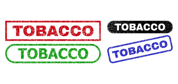 TOBACCO Téglalap tömítések tisztátalan textúrával — Stock Vector