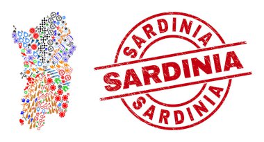Sardunya Dokulu Mühür ve Sardunya Haritası Farklı Semboller Mozaiği