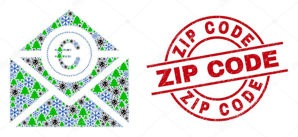 Winter Covid 19 Collage Euro Mail And Rubber Zip Code Red Round Stamp Imitation Collage Euro Mail Is Formed Of Covid 19 Fir Tree And Frost Symbols Red Zip Code Seal Uses Circles Winter Covid 19 Collage Euro Mail And Rubber Zip Code Red Round Stamp Imitation Collage Euro Mail Is Formed Of Covid 19 Fir Tree And Frost Symbols Red Zip Code Seal Uses Circles