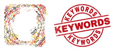 Anahtar Kelimeler Tehlike Rozeti ve Alman Bayrak Renklerindeki Anahtar Ögelerin Haritası Kolajı