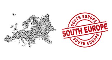 Güney Avrupa Kauçuk Mühür ve Avrupa Uçak Kolajı Haritası