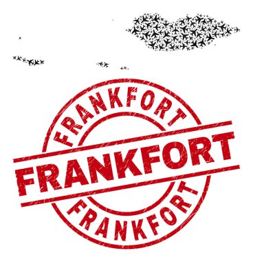 Frankfort Pullu ve Socotra Takımadaları Harita Uçak Kolajı