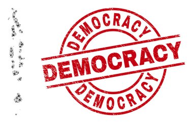 Demokrasi Lastik Damga ve Maldivler Uçak Kolajı Haritası