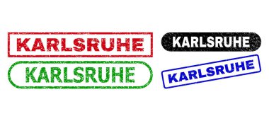 KARLSRUHE Dikdörtgen Mühürlü Grunged Doku